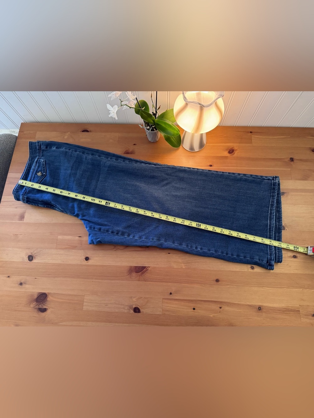 J. Jill Denim Blue Tab Waist Full Leg Crops Size 16 - Picture 5 of 10